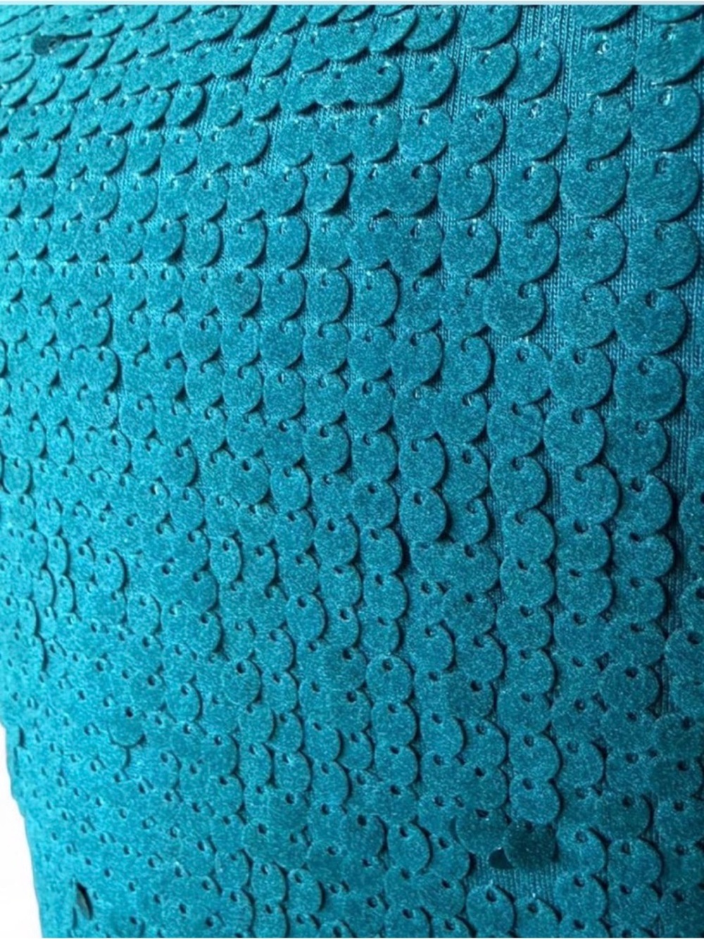 Armani Exchange Y2K Dark Teal Sequin Scoop Rib Tank - Picture 2 of 6